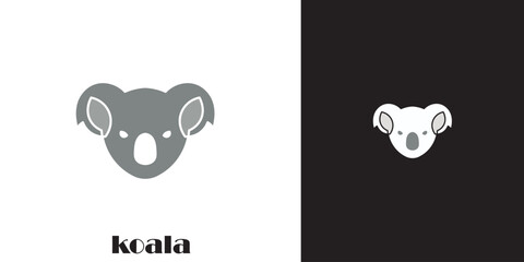 Koala head logo design.