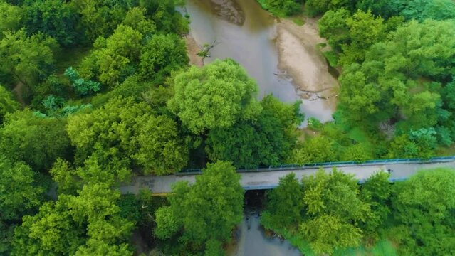 Waterfront Historic Bridge Otwock River Swider Aerial View Poland