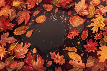 Fototapeta na wymiar Dynamic Autumn Leaf Background Illustrating the Transition into Fall Season