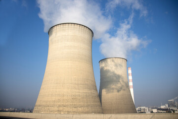 Cooling towers of nuclear power plant electrical energy