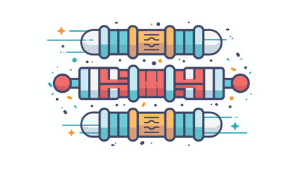 Coaxial line icon illustration vector graphic 2d fl