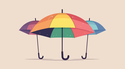 Colorful umbrella. Vector flat illustration. 2d fla