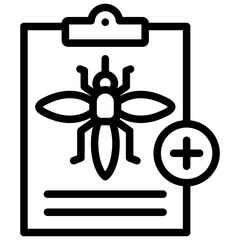 medical report larvae icon illustration design with outline