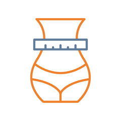 Weight Loss Line Two Color Icon