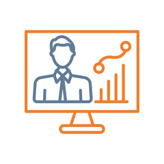 Employee Performance Line Two Color Icon