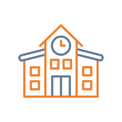 School Line Two Color Icon