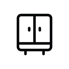 Simple Cupboard line icon isolated on a white background	