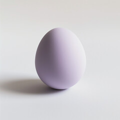 Single lavender egg, matte texture, soft lighting, simplicity concept on a plain white background