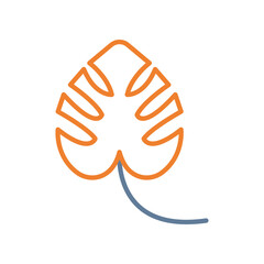 Obraz premium Monstera Line Two Color Icon