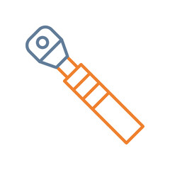 Retinoscope Line Two Color Icon