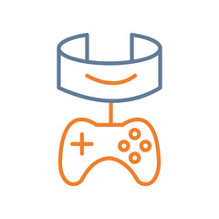 Vr Gaming Line Two Color Icon