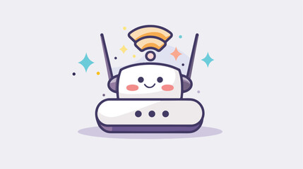 Cute wifi router icon illustration vector graphic 2 - obrazy, fototapety, plakaty