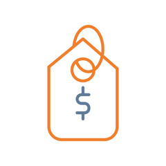 Price Tag Line Two Color Icon