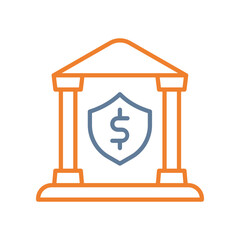 Bank Security Line Two Color Icon
