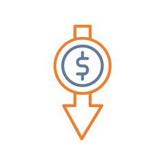 Decline Line Two Color Icon