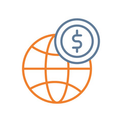 Global Currency Line Two Color Icon