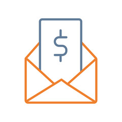 Obraz premium Email Funds Line Two Color Icon