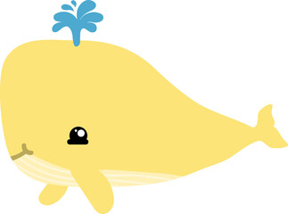 cute whale cartoon, sea animal