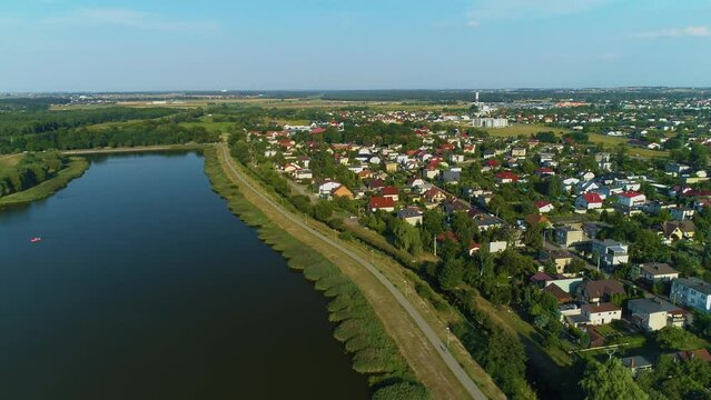 Beautiful Panorama House Estate Ostrow Wielkopolski Krajobraz Aerial View Poland