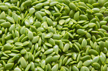 Green graphic of white popinac seeds top view