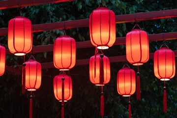 Beautiful Vietnamese lanterns at night - 778571441