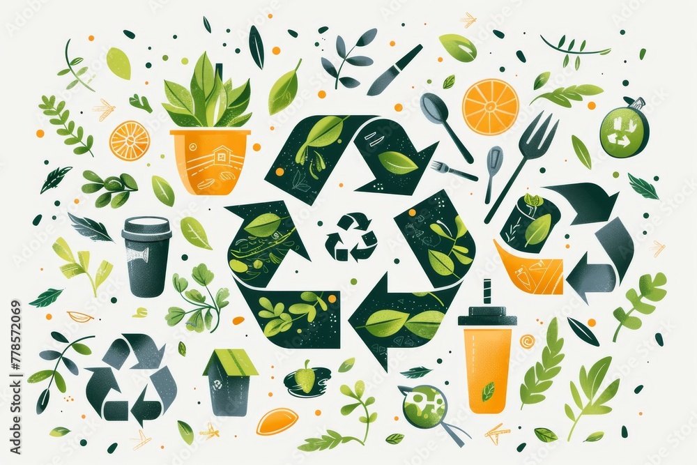 Aufkleber utilizing recycling bins for ecological impact: implementing green practices and conservation techni