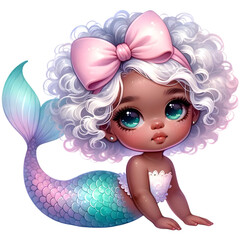 Cute African mermaid 