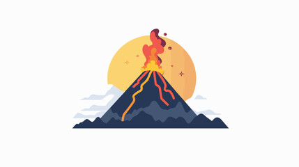 Erupting volcano icon vector illustration symbol de