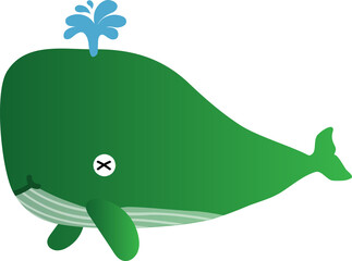 cute whale cartoon, sea animal