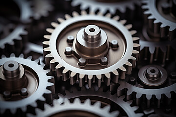 Abstract gear wheel mechanism background, machine and engineering tool equipment technology