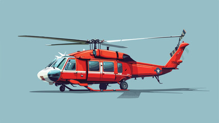 Fototapeta na wymiar Fire Helicopter illustration 2d flat cartoon vactor