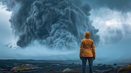 Obraz premium Nature's fury, captivating the emotional spectacle of a natural disaster's destructive power. witnessing the impact and resilience in the face of nature's wrath