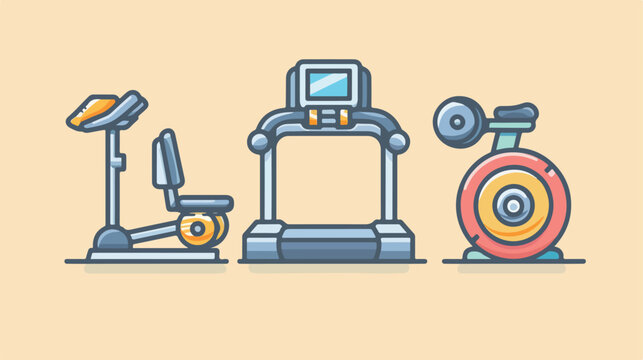 Fitness exercise equipment icon vector symbol desig