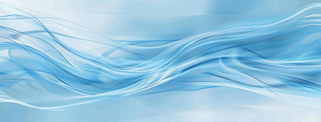Abstract blue background with smooth wave lines and space for design, light white and skyblue colors, high resolution in the style of copy space
