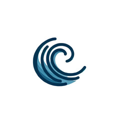 Stylized Ocean Wave Logo with Gradient Blue Swirls Ideal for Branding, Travel, and Marine Themes