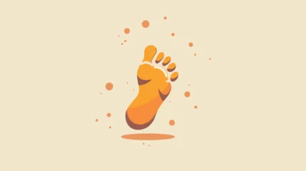 Fotobehang Footprint line icon illustration vector graphic 2d © iclute