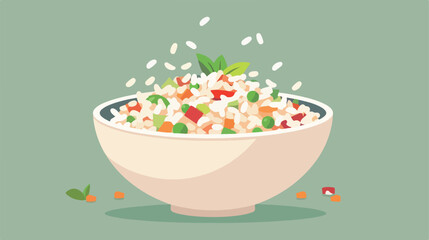 Fried rice flat icon illustration vector graphic 2d