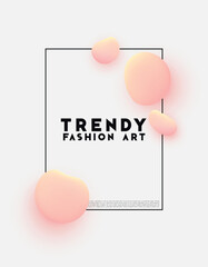 modern trendy art poster with pink flat drops. vector illustration