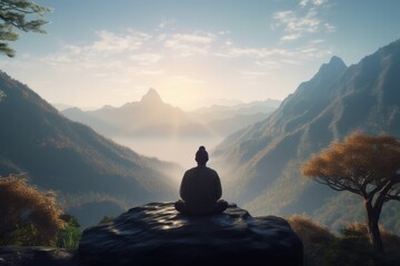 Serene Meditation in Natural Setting, Mental Health and Wellbeing