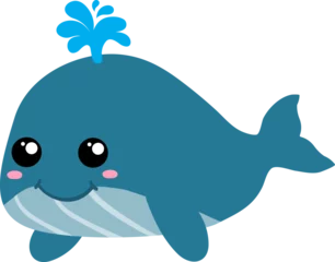 Rideaux velours Baleine cute whale cartoon, sea animal