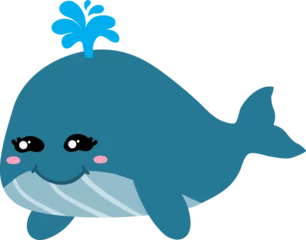 Draagtas cute whale cartoon, sea animal © titima157