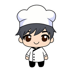 cute chibi cartoon chef illustration