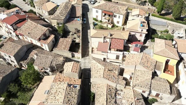 Aerial video of Italian Medieval village of Gerace, Calabria