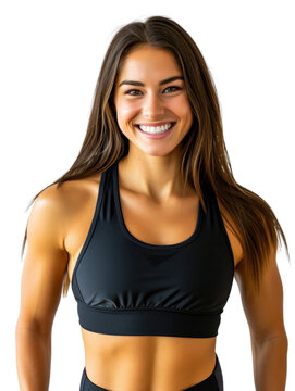 Professional woman fitness trainer transparent background