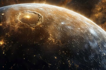 View of planet Mercury from space. Captivating glimpse into our solar system