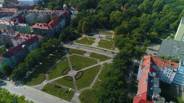 Plac Adam Mickiewicz Square Szczecin Aerial View Poland