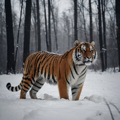 Fototapeta na wymiar Siberian Tiger | Bengal Tiger | Tiger Playing with cub