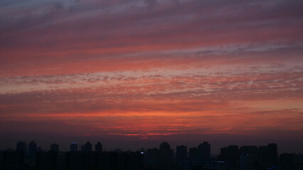 sunset over the city