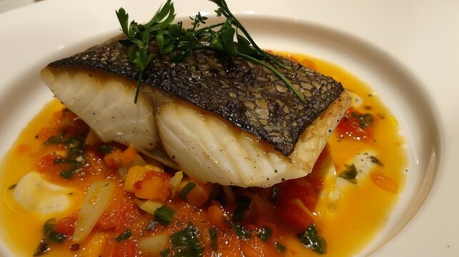 A chefs finesse in elevating sea bass to a gourmet masterpiece