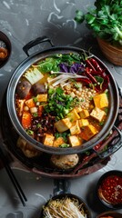 Colorful vegetarian hotpot where every spoonful is a testament to balanced